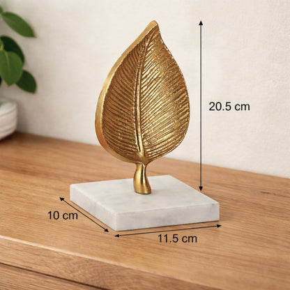 Hoja Dorada Decorativa con Mármol 20,5 cm – Pack o Unidad