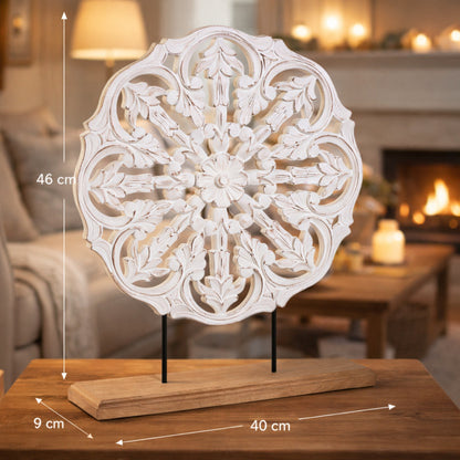 Escultura Decorativa Blanca Elegante de Mango 46 cm