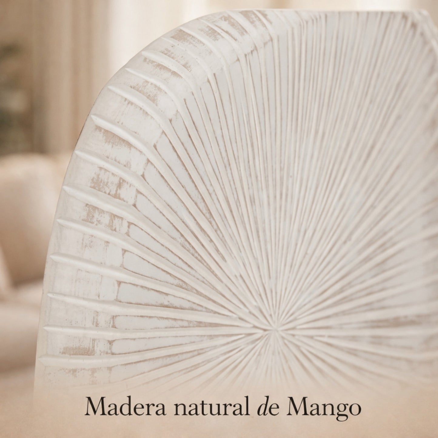 Figura Decorativa Blanca de Madera de Mango 34 cm