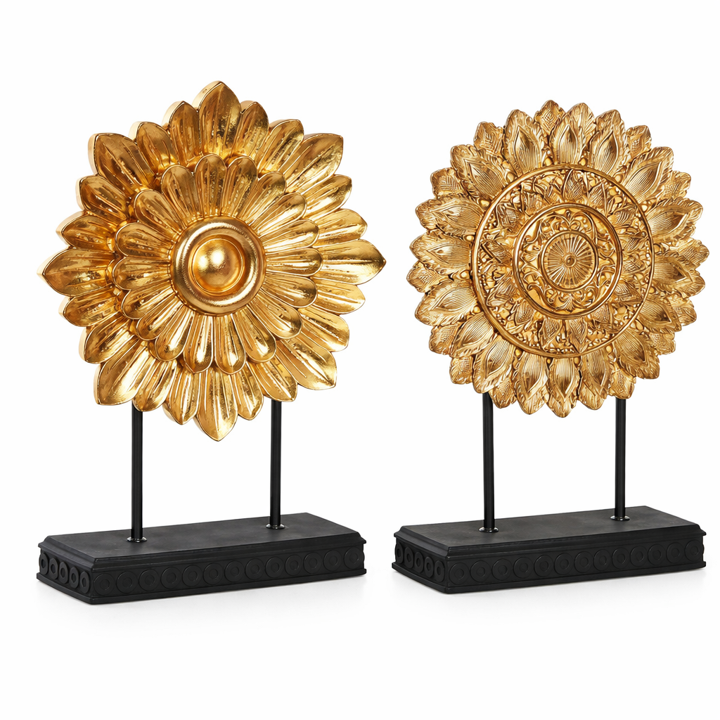 Figuras Decorativas Circulares Doradas 34 cm