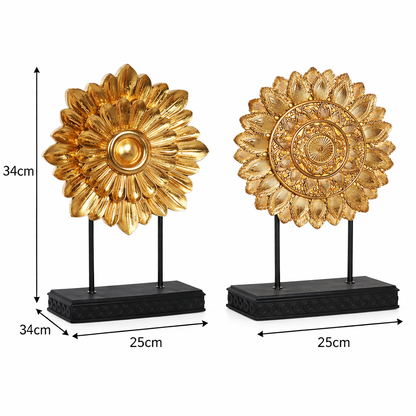 Figuras Decorativas Circulares Doradas 34 cm