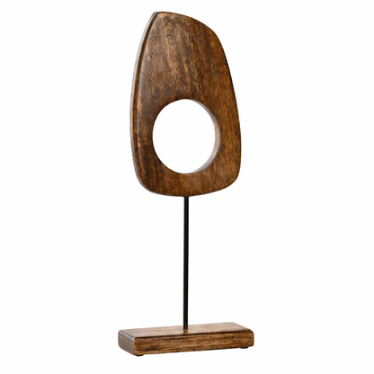 Decoración Abstracta de Madera Natural y Metal 44 cm