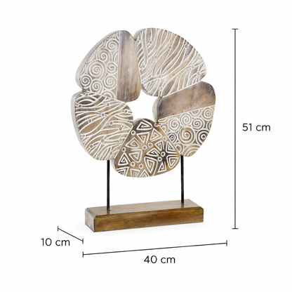 Figura Abstracta de Madera y Hierro para Salón 51 cm