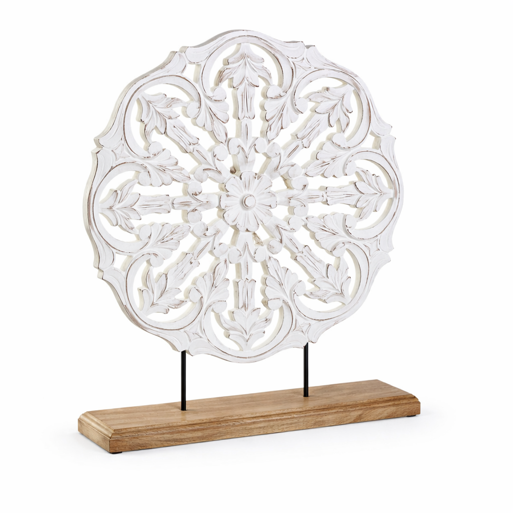 Escultura Decorativa Blanca Elegante de Mango 46 cm