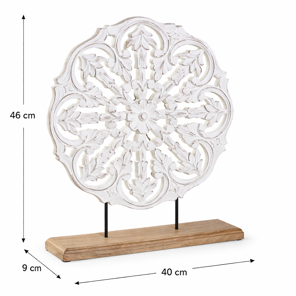 Escultura Decorativa Blanca Elegante de Mango 46 cm
