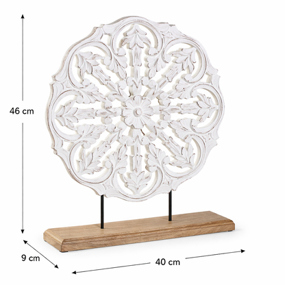 Escultura Decorativa Blanca Elegante de Mango 46 cm