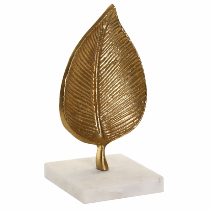 Hoja Dorada Decorativa con Mármol 20,5 cm – Pack o Unidad