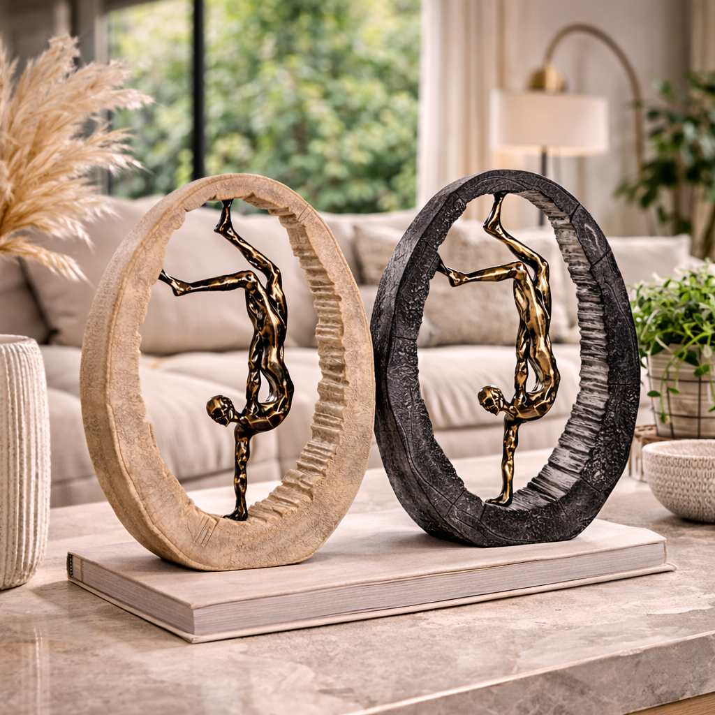 Esculturas Decorativas Modernas de Resina 36 cm (Pack 2)