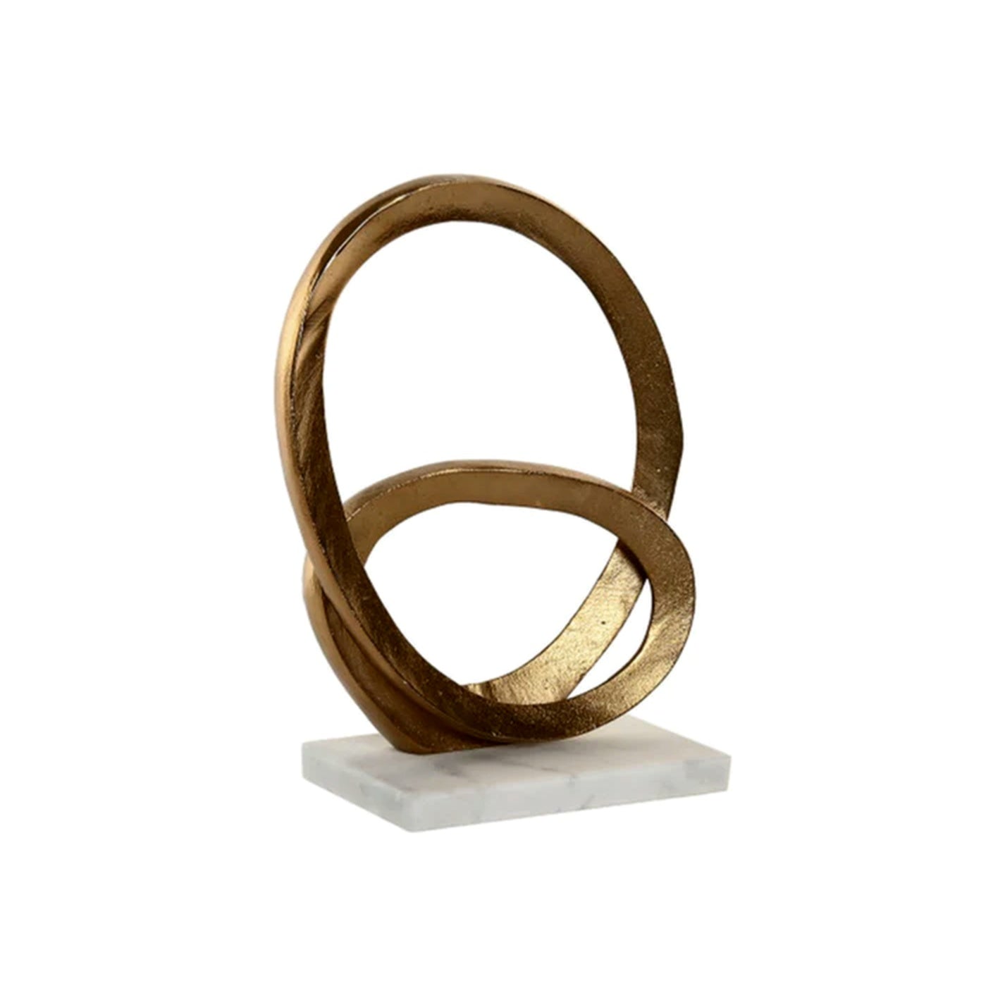 Escultura Decorativa de Aluminio Dorado con Mármol 25 cm